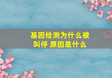 基因检测为什么被叫停 原因是什么